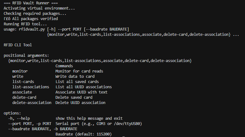 RFID Vault - Cross-Platform Arduino RFID Interface screenshot